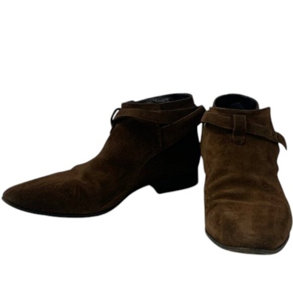 Saint Laurent London 20 Jodhpur Boots Men’s 41.5 US 8.5 Brown Suede Cropped - Picture 1 of 11